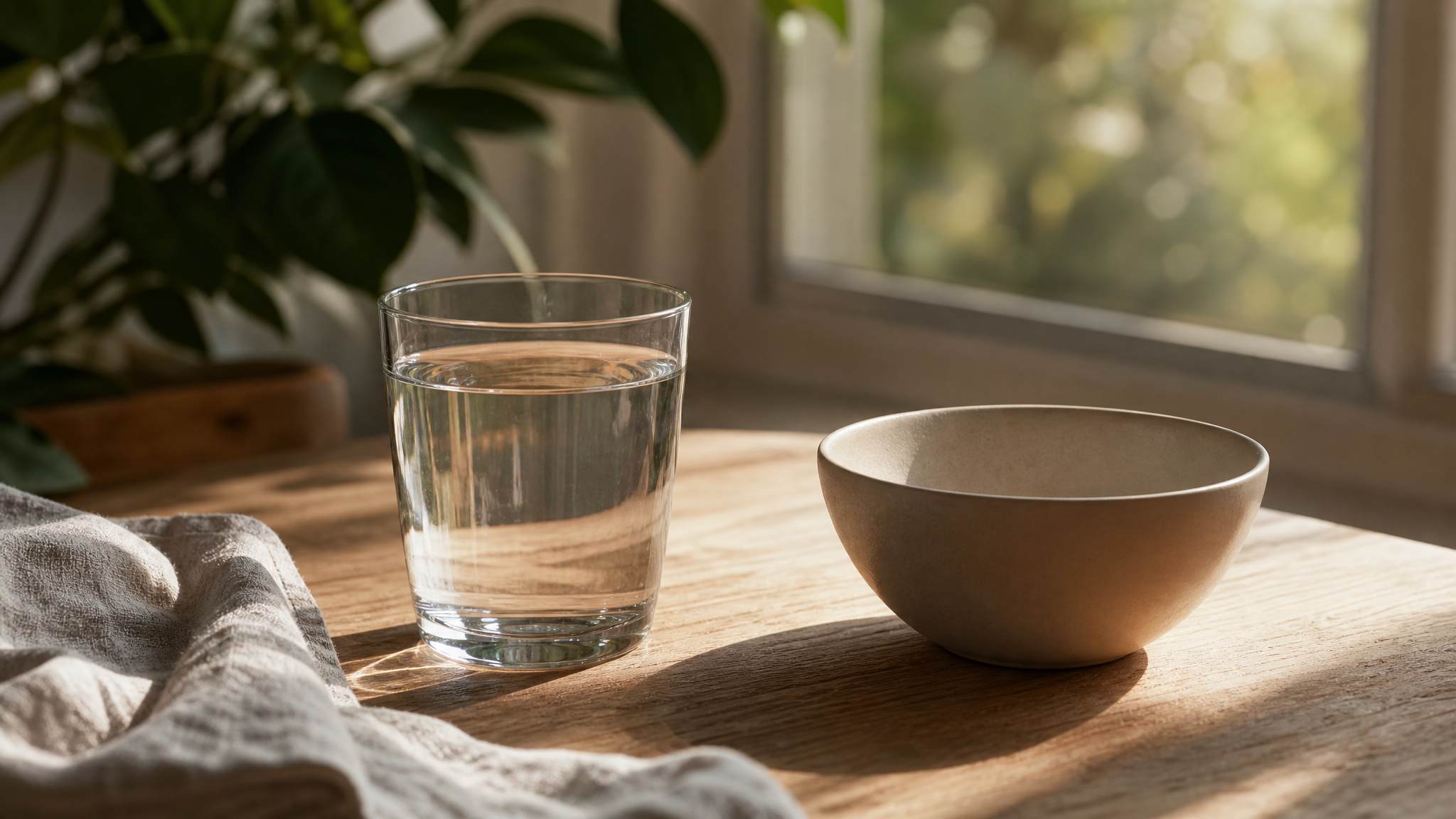Routine mattutina alla luce naturale